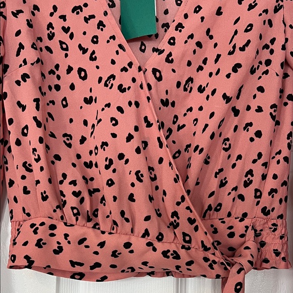 H&M Pink Animal Print Wrap Blouse - Picture 3 of 4